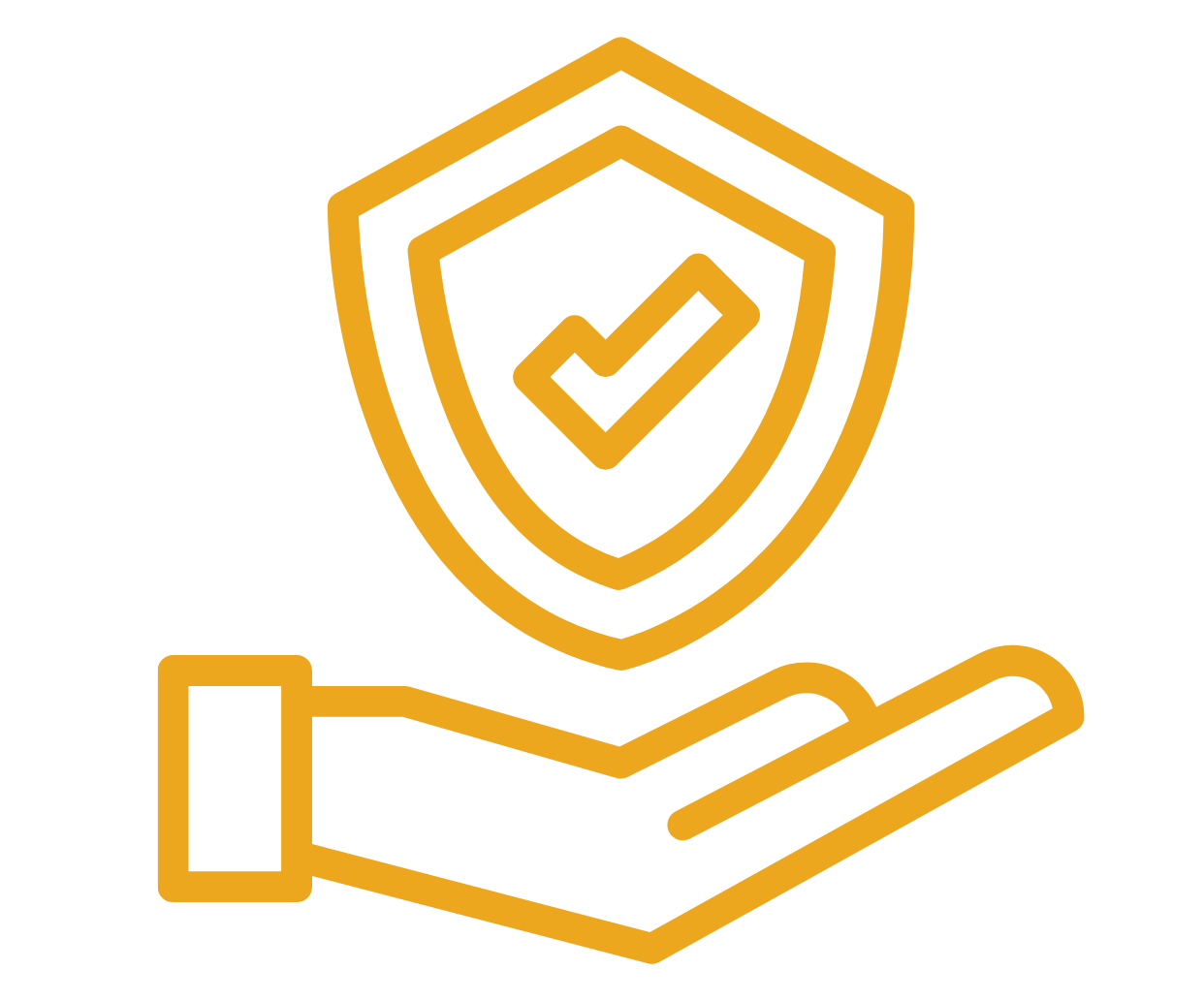 Illustration of two hands shaking on a yellow background