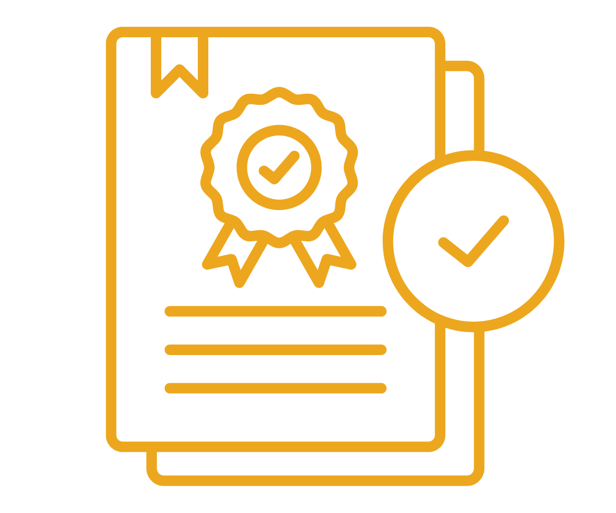 Icon of a certification check mark